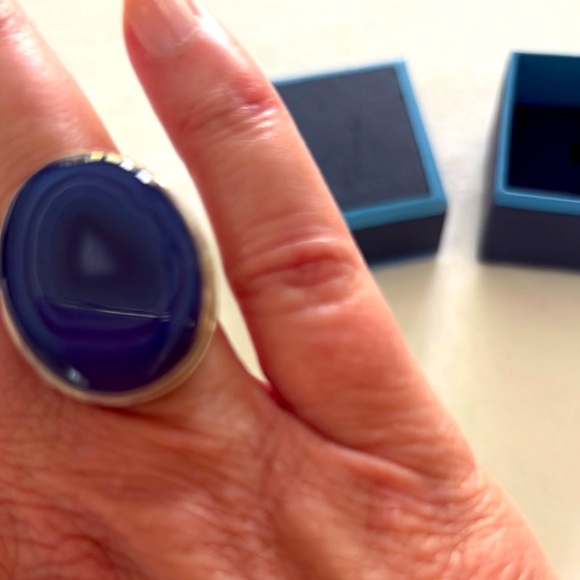 Blue Agate Ring - Picture 1 of 2